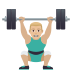 🏋🏼‍♂️ man lifting weights: medium-light skin tone display on JoyPixels